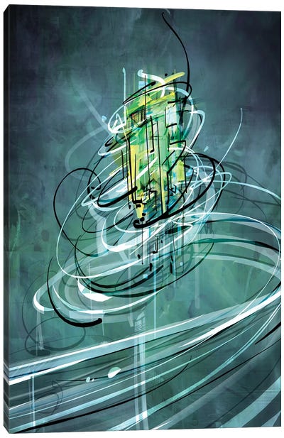 Emerald Vortex Canvas Art Print