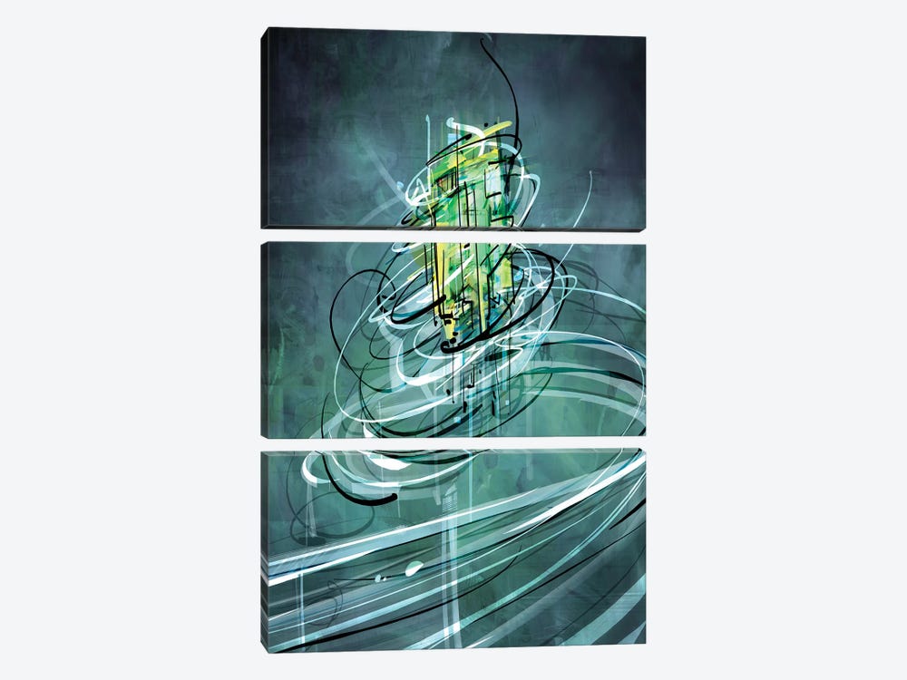 Emerald Vortex by Guillermo Arismendi 3-piece Art Print
