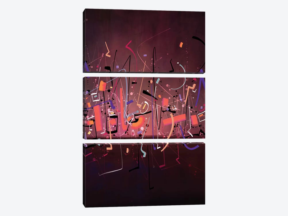 Red Ensemble  by Guillermo Arismendi 3-piece Canvas Art Print