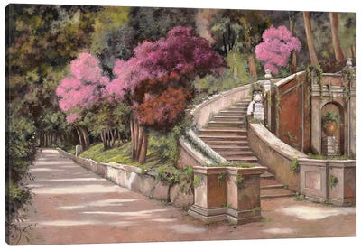 La Scalinata Sul Viale Canvas Art Print - Stairs & Staircases