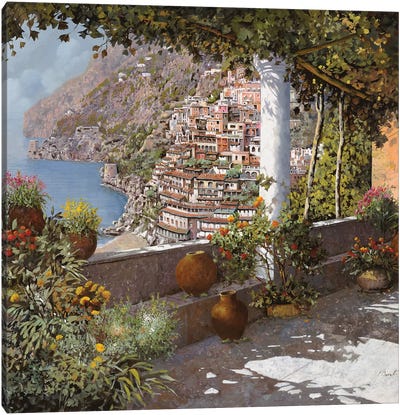 La Terrazza A Positano Canvas Art Print - Amalfi Coast Art