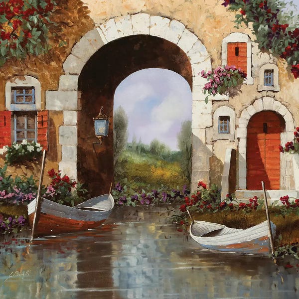 Guido Borelli: Le Barche Sotto L'Arco by Guido Borelli