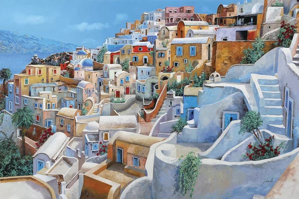 Guido Borelli: Santorini A Colori by Guido Borelli
