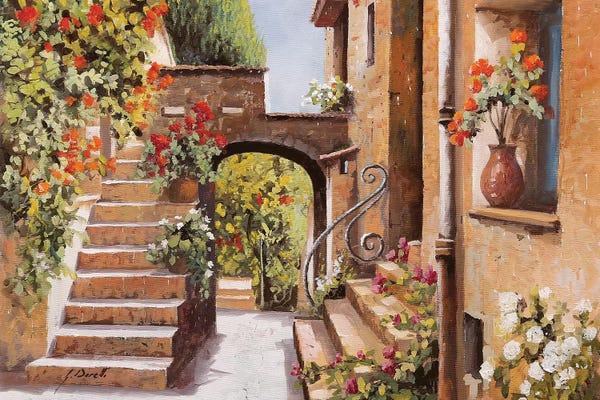 Guido Borelli: Stradina Di Cagnes by Guido Borelli