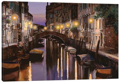 Venezia Al Crepuscolo Canvas Art Print - Europe Art
