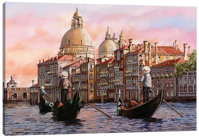 A Gondolando Di Nuovo Canvas Art Print - Venice Art