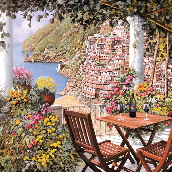 Decorative Elements: Due Bicchieri A Positano by Guido Borelli