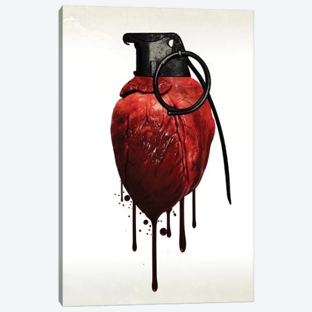 Heart Grenade Canvas Print #GUS13} by Nicklas Gustafsson Canvas Artwork