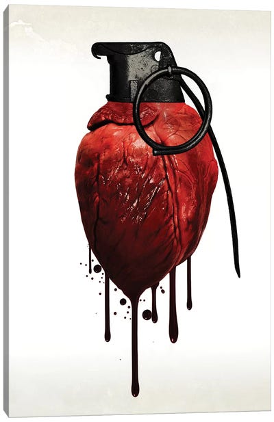 Heart Grenade Canvas Art Print - Heart Art