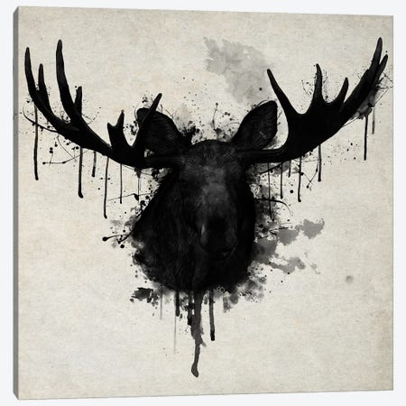 Moose Vertical Canvas Print #GUS20} by Nicklas Gustafsson Art Print