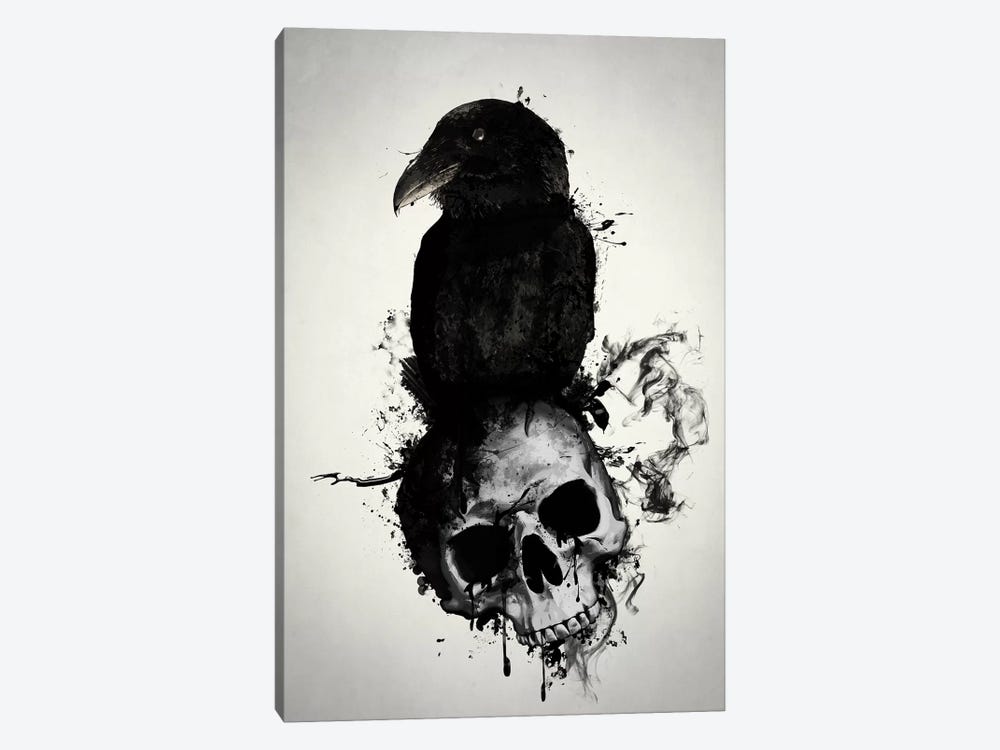 Raven and Skull by Nicklas Gustafsson 1-piece Canvas Art