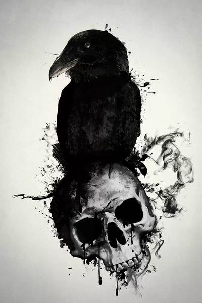 Goth Art: Raven and Skull by Nicklas Gustafsson