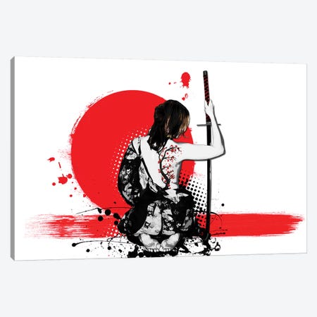 Trash Polka - Female Samurai Canvas Print #GUS36} by Nicklas Gustafsson Art Print