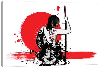 Trash Polka - Female Samurai Canvas Art Print - Nicklas Gustafsson