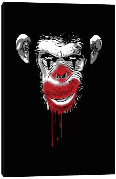 Evil Monkey Clown Canvas Art Print - Clown Art
