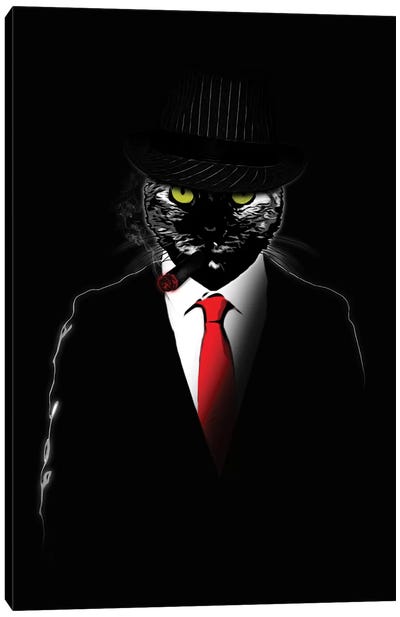Mobster Cat Canvas Art Print