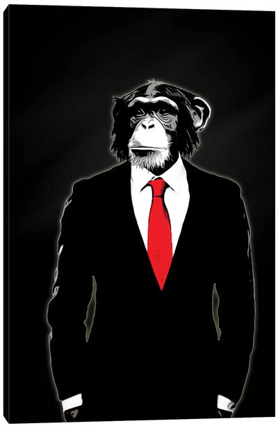 Domesticated Monkey Canvas Art Print - Primate Art