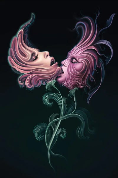 Romantic Bedroom (Couples): Passion Flowers I by George V. Antoniou