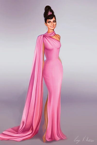 audrey hepburn pink dress