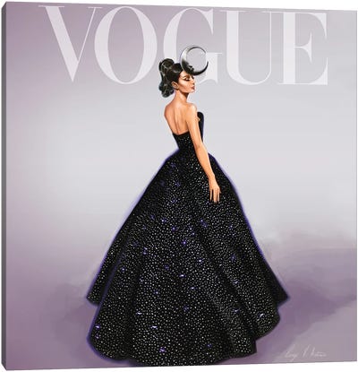 Audrey Hepburn Vogue Cover Canvas Art Print - Dress & Gown Art