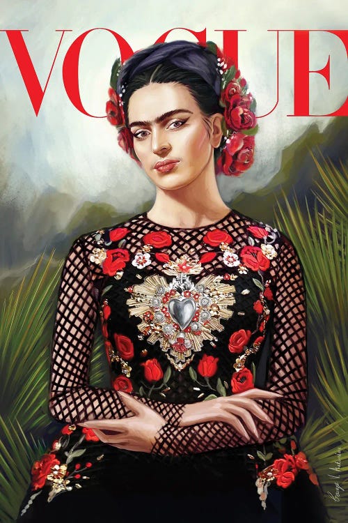 Frida Kahlo Vogue cover Canvas Print by George V. Antoniou | iCanvas