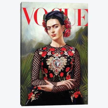 Frida Kahlo Vogue cover Canvas Print #GVA31} by George V. Antoniou Canvas Wall Art