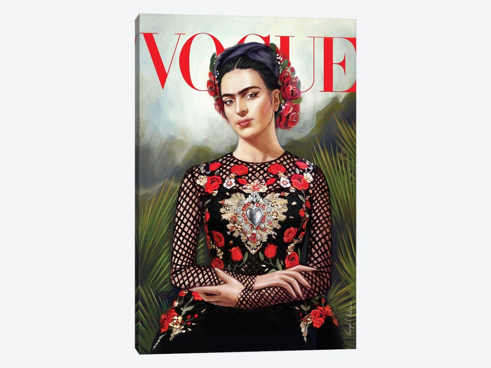 Frida Kahlo Vogue cover by George V. Antoniou 1-piece Canvas Artwork