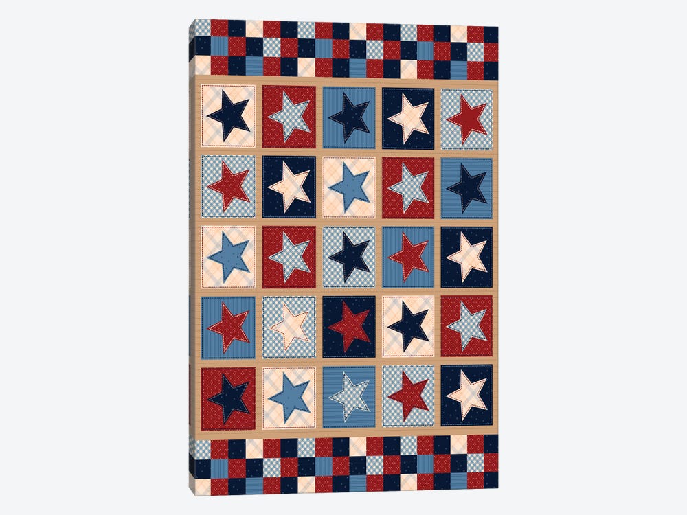 Americana Patriotic Patches II by Gail Veillette 1-piece Canvas Print