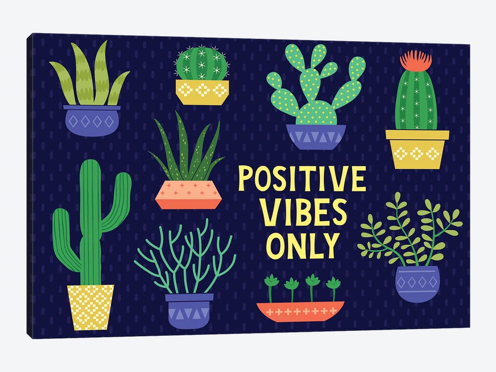 Positive Vibes Only by Gail Veillette 1-piece Canvas Art