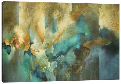 Azul Amanecer I Canvas Art Print - Gold & Teal Art