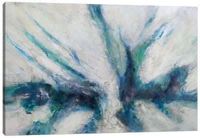 Cielo I Canvas Art Print - Teal Abstract Art