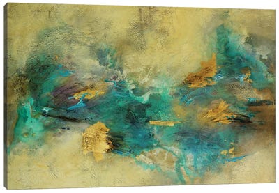 Nebulosa VII Canvas Art Print - Teal Abstract Art