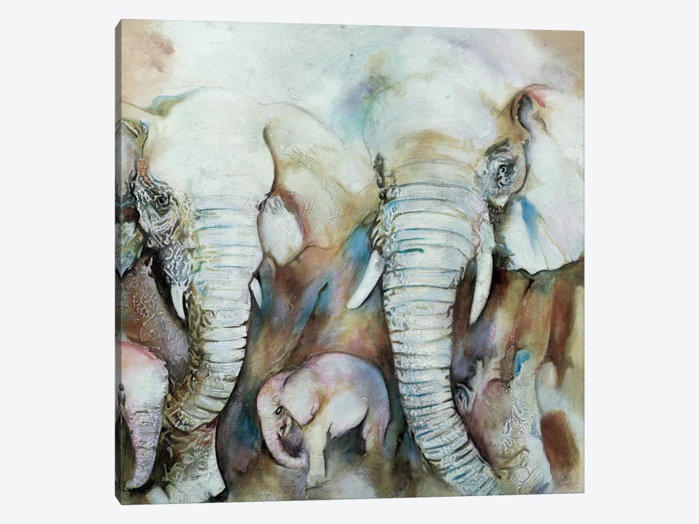 Elefantes by Gabriela Villarreal 1-piece Canvas Wall Art