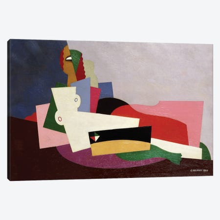 Nude Reclining (Nu Allongé), 1923 Canvas Print #GVL3} by Georges Valmier Canvas Wall Art