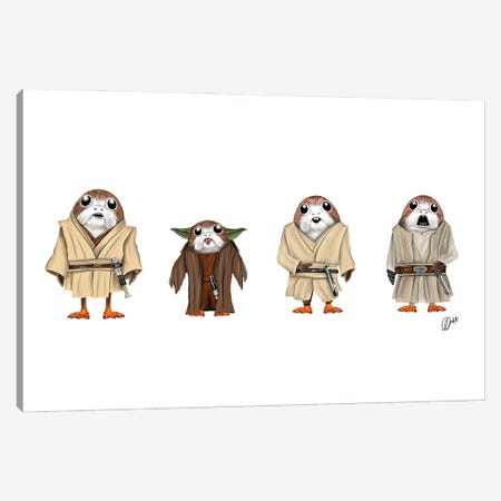 May The Porgs Be With You Canvas Print #GVR16} by Gav Norton Canvas Art