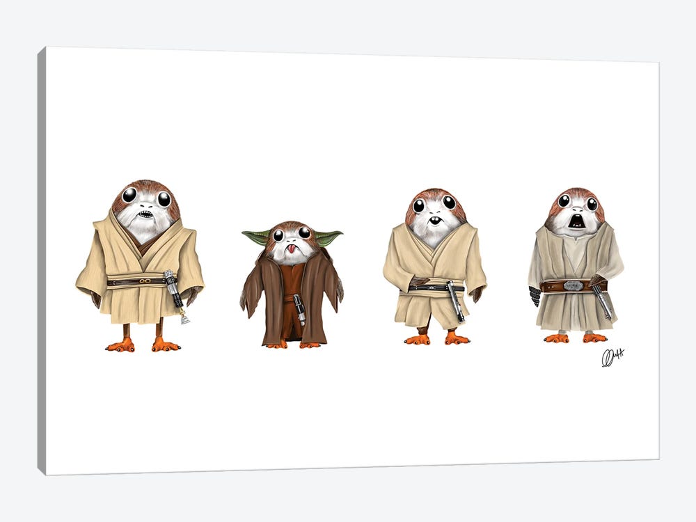 May The Porgs Be With You by Gav Norton 1-piece Canvas Artwork