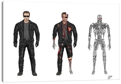 Terminator Transformation Canvas Art Print - The Terminator