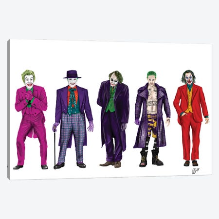 Evolution Of The Joker Canvas Print #GVR5} by Gav Norton Canvas Wall Art