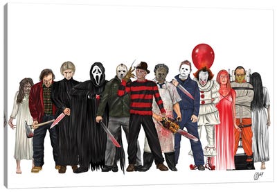 Freddy And Co. Canvas Art Print - Horror Movie Art