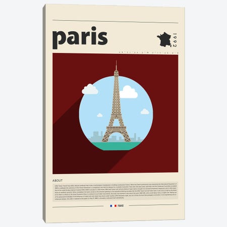 Paris City Canvas Print #GWD101} by GastroWorld Canvas Print