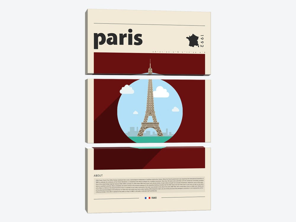 Paris City by GastroWorld 3-piece Canvas Artwork