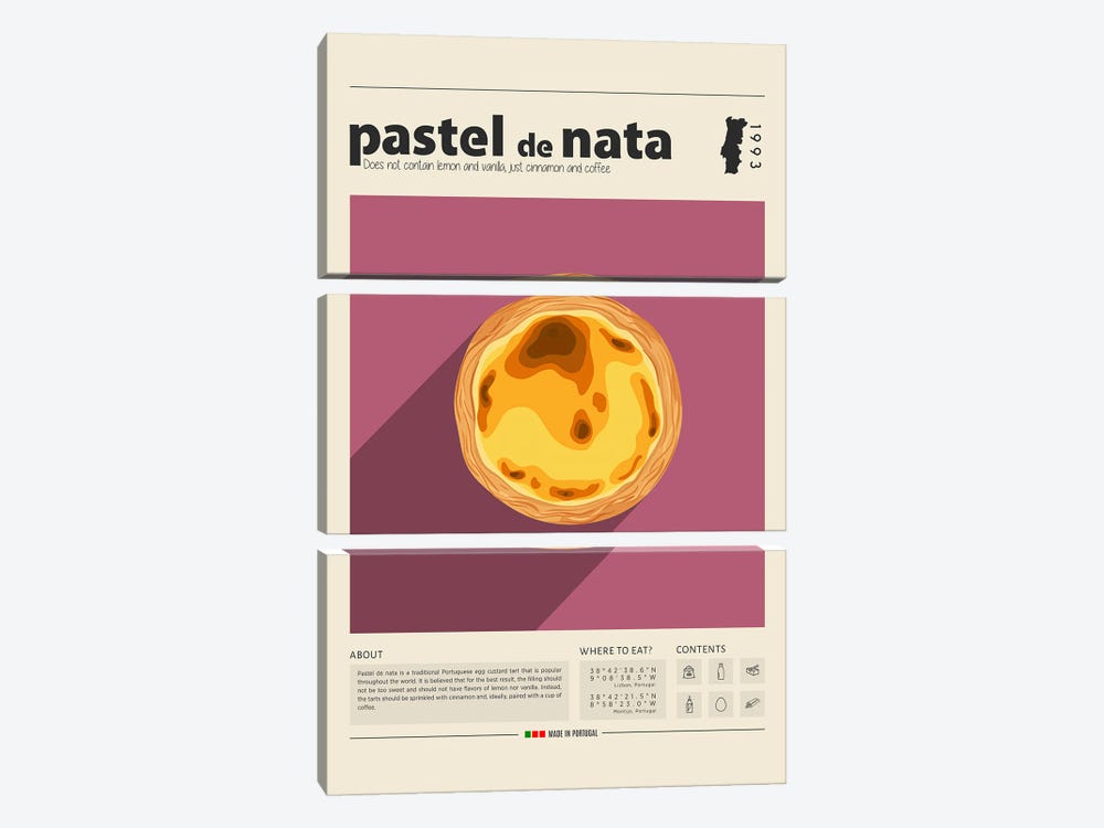 Pastel De Nata by GastroWorld 3-piece Canvas Print