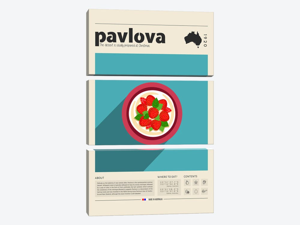 Pavlova by GastroWorld 3-piece Canvas Artwork