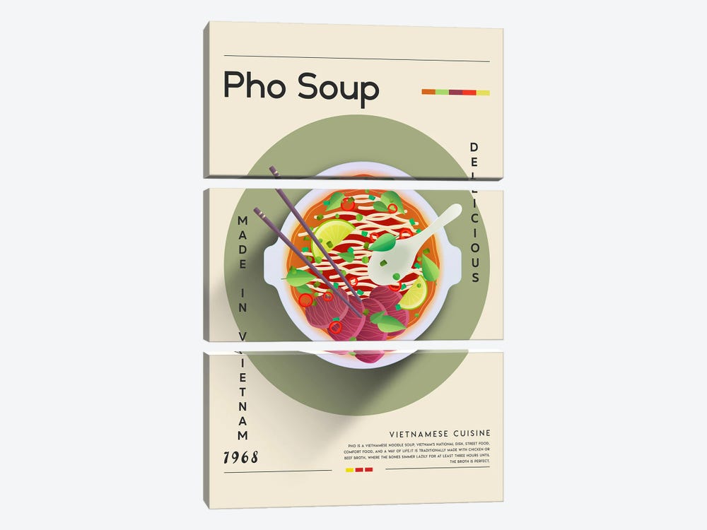 Pho Soup I by GastroWorld 3-piece Canvas Art Print