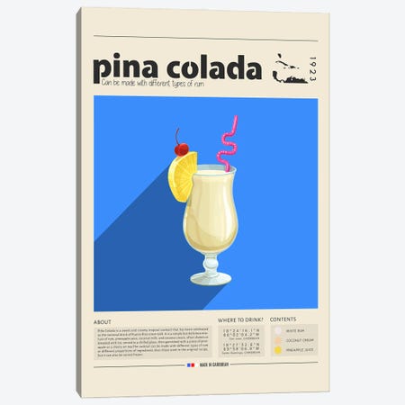 Pina Colado Canvas Print #GWD108} by GastroWorld Art Print