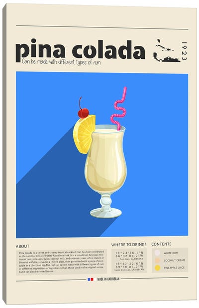 Pina Colado Canvas Art Print - Food & Drink Posters
