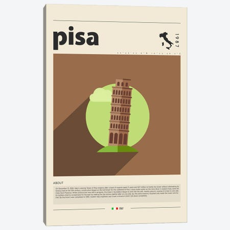 Pisa City Canvas Print #GWD109} by GastroWorld Art Print