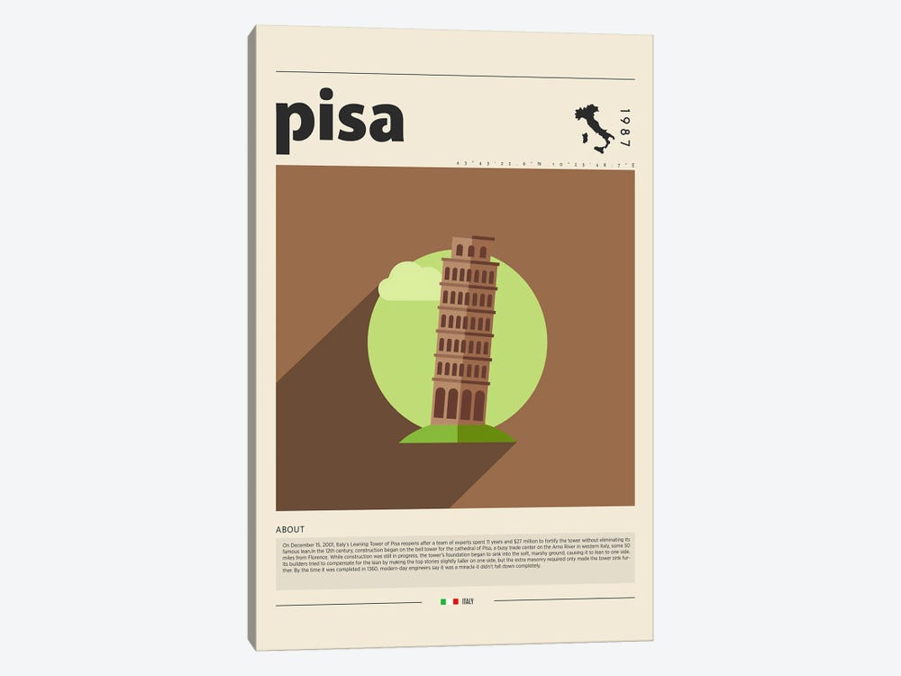 Pisa City by GastroWorld 1-piece Canvas Artwork