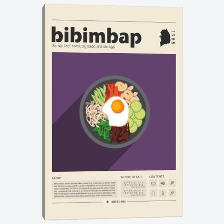 Bibimbap Canvas Print #GWD10} by GastroWorld Canvas Art