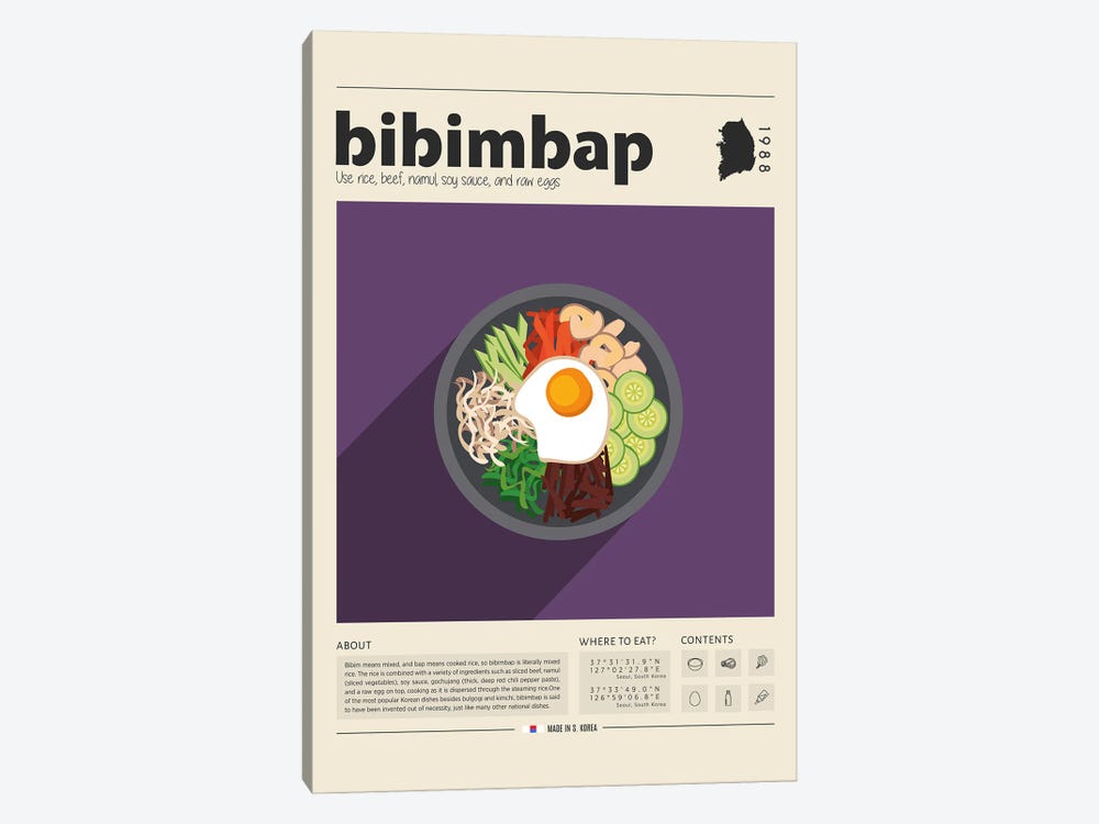 Bibimbap by GastroWorld 1-piece Canvas Print